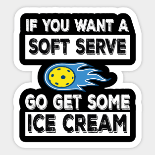 Pickleball Soft Serve Ice Cream Funny Pickleball Sticker